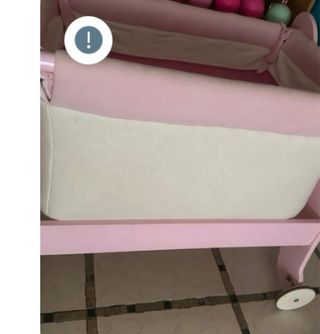 Minicuna rosa con dosel