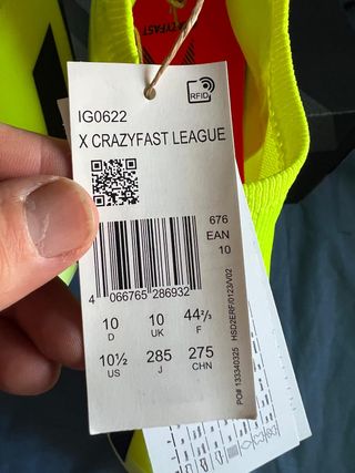 Botas Fútbol Adidas X Crazyfast Talla 44.5 Nuevas