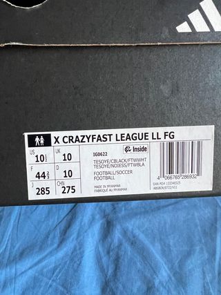 Botas Fútbol Adidas X Crazyfast Talla 44.5 Nuevas