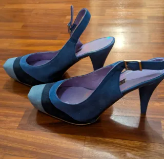 Zapatos GINO VAELLO Piel Azul y Gris