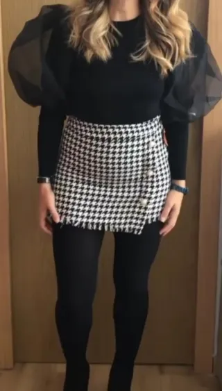 Falda-pantalón pata de gallo