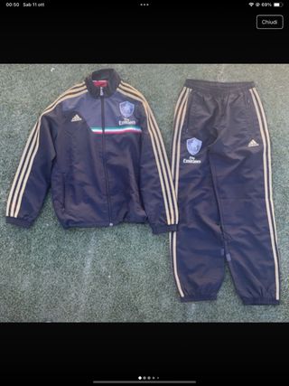 Tuta sport Adidas nero oro Italia