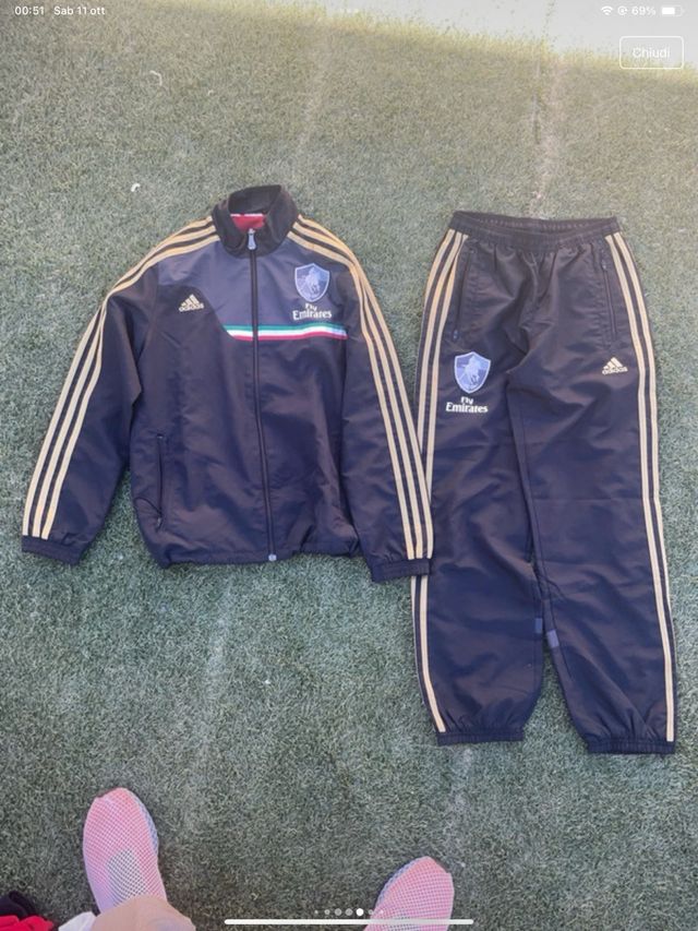 Tuta sport Adidas nero oro Italia