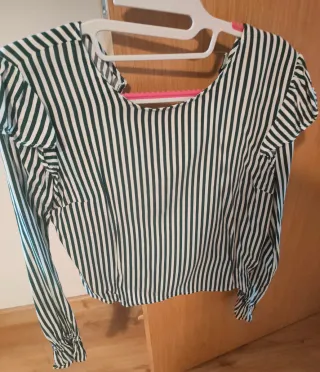 Blusa Rayas Verde y Blanca
