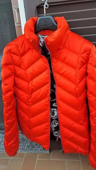 Giubbino donna piuma d'oca arancione