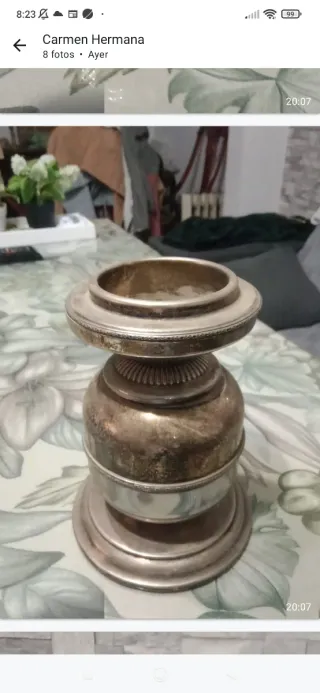 Cirio antiguo de plata