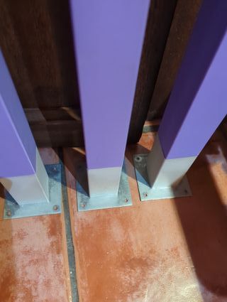 4 Patas de Madera Lila, pintadas, se pueden pintar