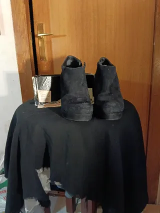 Botines A.Morelli Ante Negro Talla 39 l