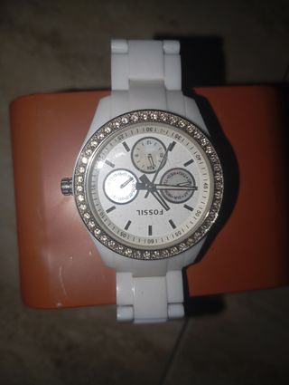 Reloj Fossil Mujer Blanco y Plateado