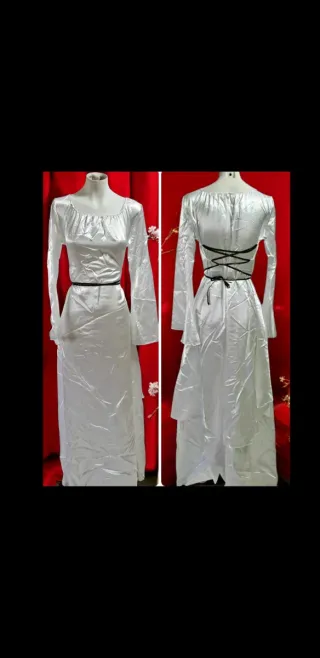 Vestido Fiesta Disfraz Halloween Gris Plata