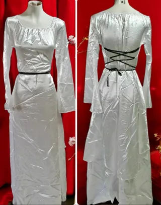 Vestido Fiesta Disfraz Halloween Gris Plata