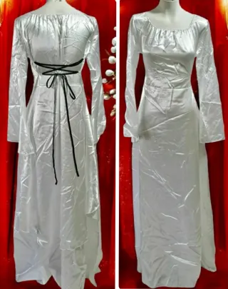 Vestido Fiesta Disfraz Halloween Gris Plata