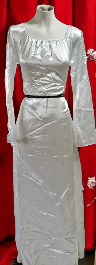 Vestido Fiesta Disfraz Halloween Gris Plata