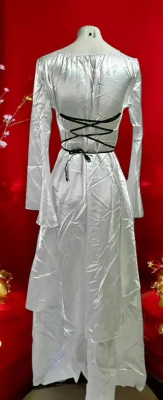 Vestido Fiesta Disfraz Halloween Gris Plata