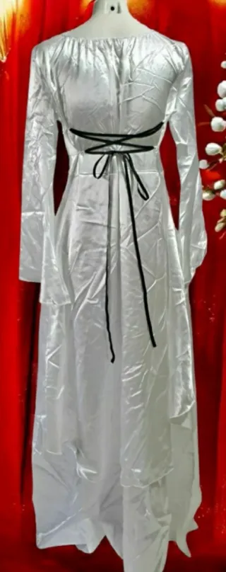 Vestido Fiesta Disfraz Halloween Gris Plata