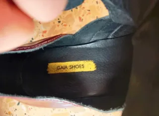 Botines burdeos con hebillas plateadas.