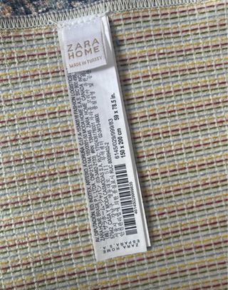 Alfombra Zara Home Gris y Turquesa