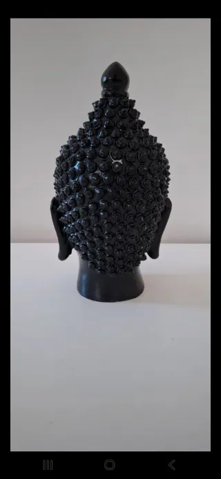 Cabeça de Buda Decorativa Preta