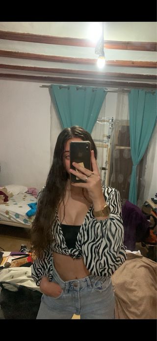 Camisa cebra manga larga
