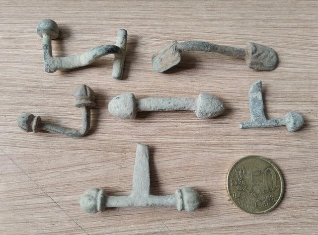 Lote pasadores broches antiguos cobre bronce