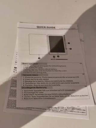 Tablet de escritura y dibujo + funda y bolígrafo