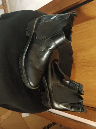 Botines Graceland Negros Tacón Cremalleras Talla 3