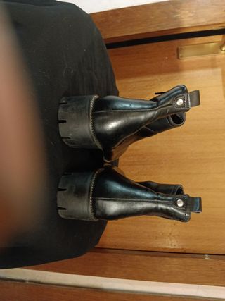 Botines Graceland Negros Tacón Cremalleras Talla 3