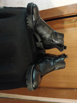 Botines Graceland Negros Tacón Cremalleras Talla 3