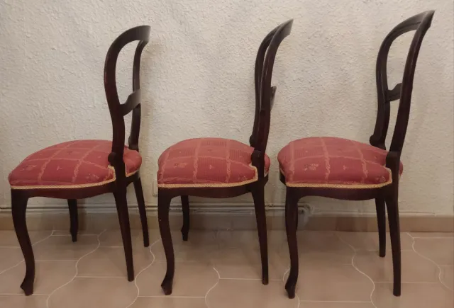 3 SILLAS ISABELINAS JACINTO USAN AÑOS 70