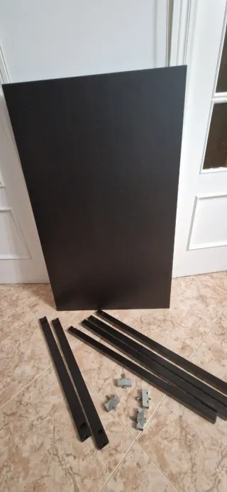 Mesa Escritorio Ikea Negro Madera y Metal