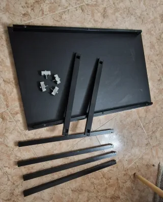 Mesa Escritorio Ikea Negro Madera y Metal