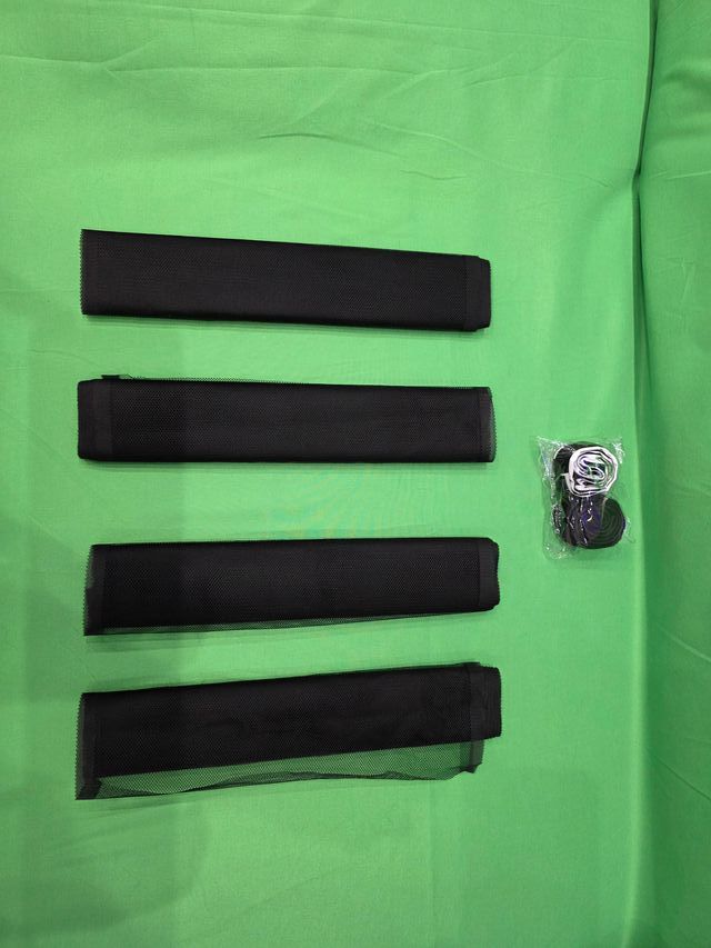 Set 4 zanzariere nere con velcro 0,28x2,20 m