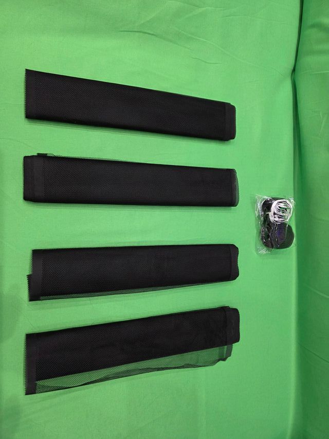 Set 4 zanzariere nere con velcro 0,28x2,20 m