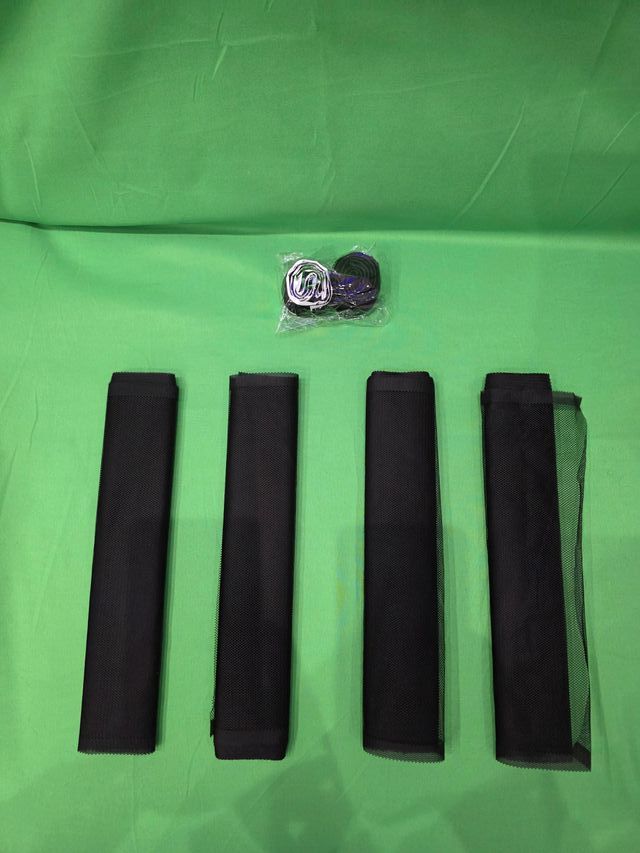 Set 4 zanzariere nere con velcro 0,28x2,20 m