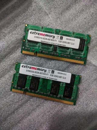 2x Memórias RAM DDR2 ExtremeMemory 1GB + 2GB