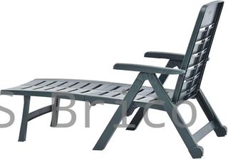 Tumbona Plegable Smeraldo con Ruedas Verde