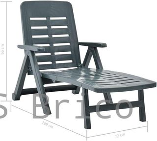 Tumbona Plegable Smeraldo con Ruedas Verde