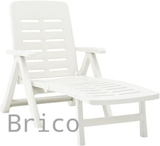Tumbona Plegable Smeraldo con Ruedas Blanca