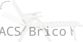 Tumbona Plegable Smeraldo con Ruedas Blanca