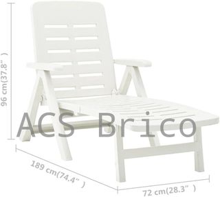 Tumbona Plegable Smeraldo con Ruedas Blanca