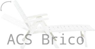 Tumbona Plegable Smeraldo con Ruedas Blanca
