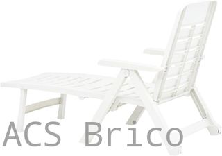 Tumbona Plegable Smeraldo con Ruedas Blanca