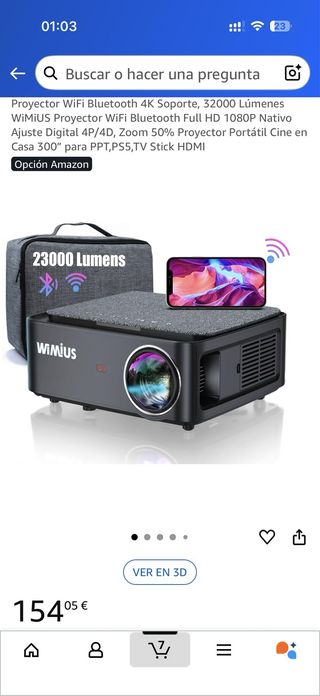 Proyector WiMiUS Full HD 1080P (Soporta 4K)