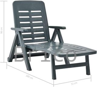 Tumbona Plegable Smeraldo con Ruedas Verde