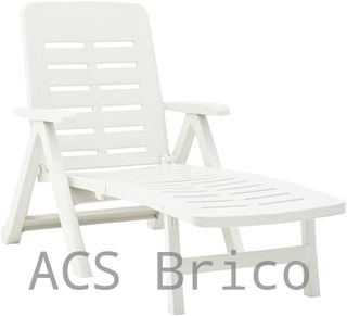 Tumbona Plegable Smeraldo con Ruedas Blanca