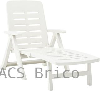 Tumbona Plegable Smeraldo con Ruedas Blanca