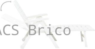 Tumbona Plegable Smeraldo con Ruedas Blanca