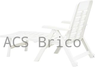 Tumbona Plegable Smeraldo con Ruedas Blanca