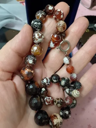 Collana Agata Crackle Multicolore