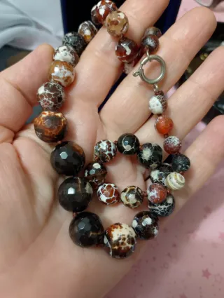 Collana Agata Crackle Multicolore